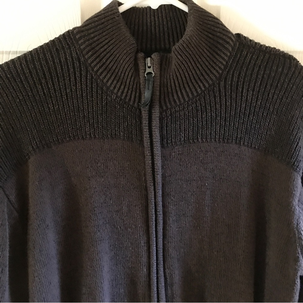 Method Mens zip front cardigan sweater size large brown two tone